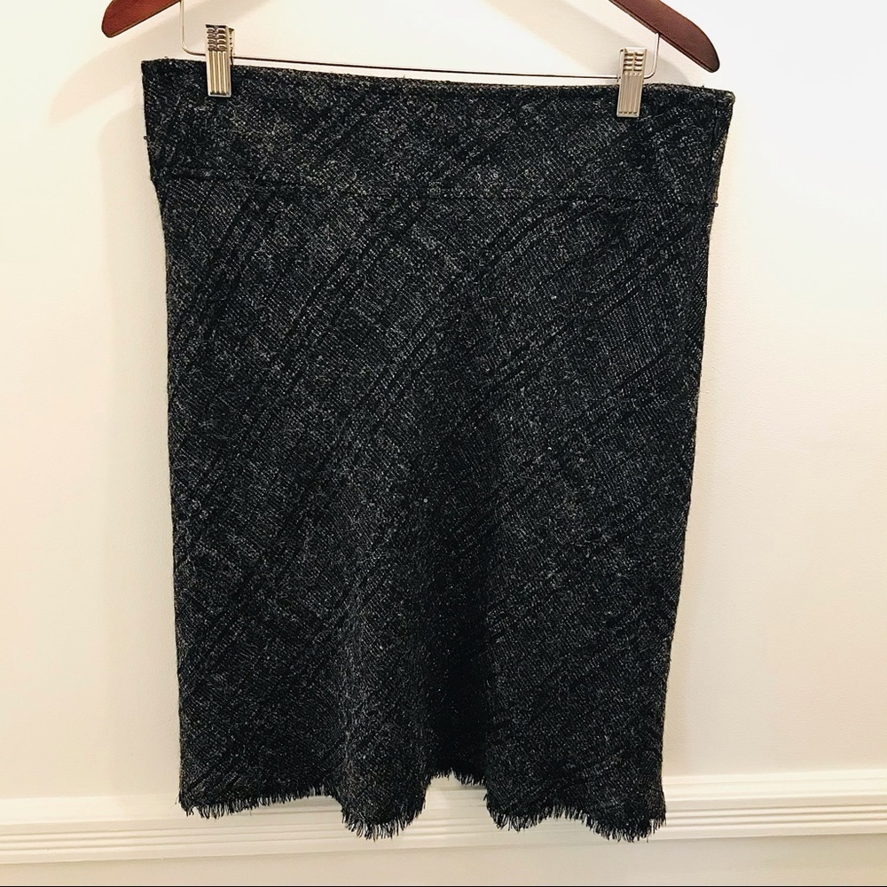 Burberry Wool Blend Pencil Skirt Plaid Sequin 12